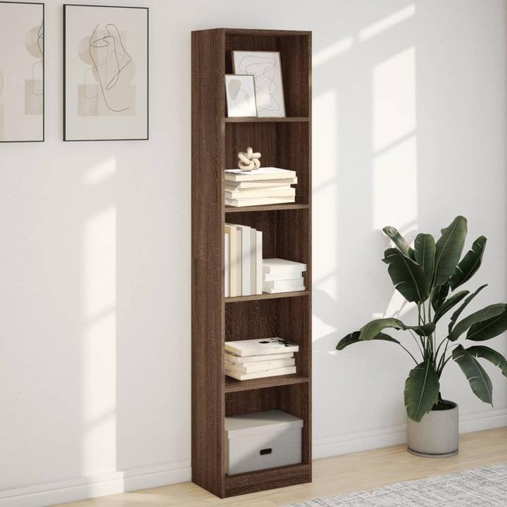 Produktbild vidaXL Bücherregal Regal Standregal Büroregal Aktenregal Braun Eichen-Optik (40 x 24 x 176 cm)