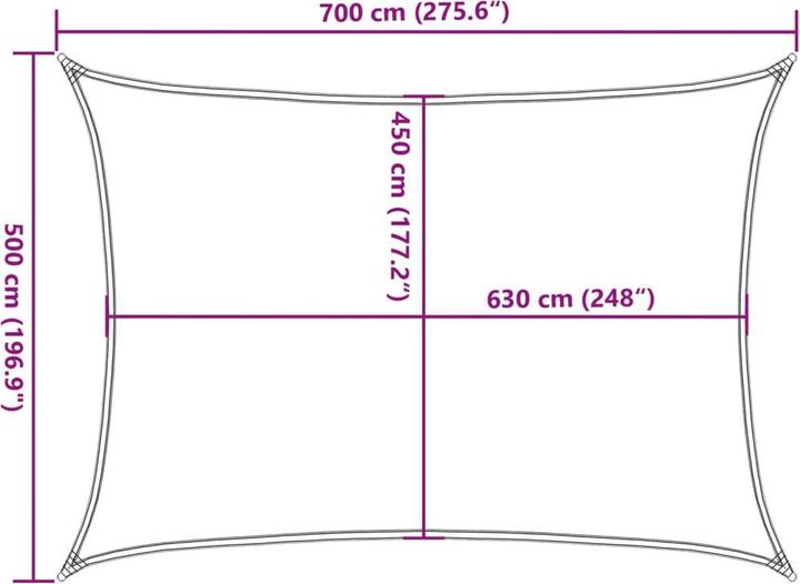 Actual product image VidaXL Sonnensegel 160 g/m² Rechteckig HDPE (5 x 7 m)