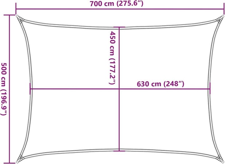 Image du produit VidaXL Sonnensegel 160 g/m² Rechteckig HDPE (5 x 7 m)