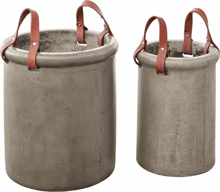 Produktbild Loberon Übertopf 2er Set Tessonet grau (36 x 40 cm)