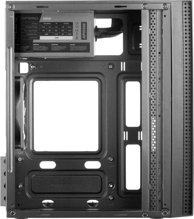 Actual product image Anima Boitier Mini Tour Micro ATX ACX avec alimentation 500W (Noir) (mATX, Mini-ITX)
