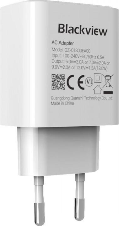 Image du produit Blackview - Adaptateur Secteur USB Type-C (Charge rapide 18W) - Blanc - Emballage Original (18 W)