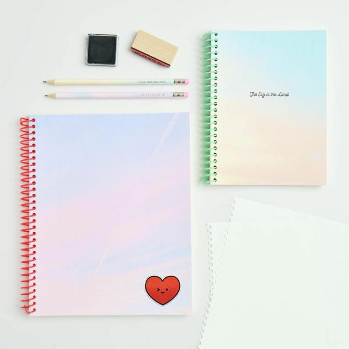 Rico Design Notizbuch S, Spiralbindung, Himmel, 80 Seiten, 100 g/m² Bambuspapier