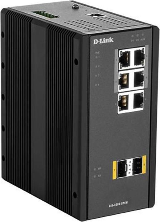 Produktbild D-Link 8 Port L2 Managed Industrie Switch with 6 x 10/100/1000BaseTX ports 4 PoE & 2 x 100/1000BaseSFP p... (8 Ports)