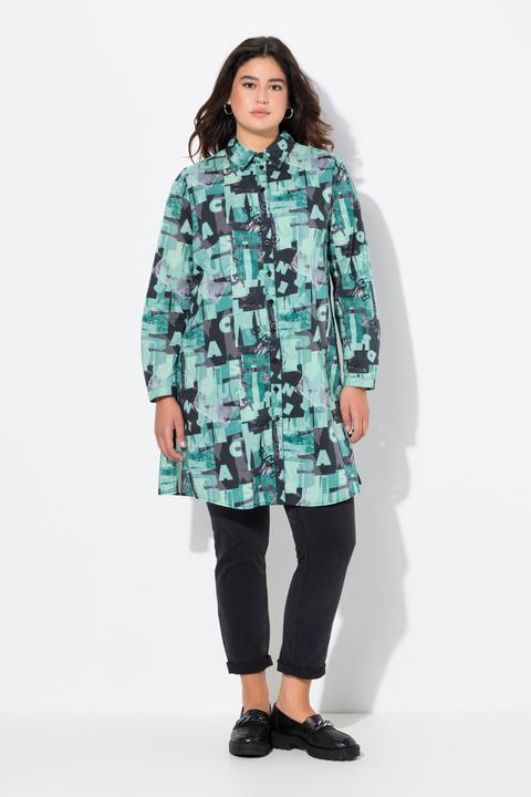 Immagine prodotto Ulla Popken Blusa dal taglio lungo e svasato con colletto da camicia e maniche lunghe (42, 44)