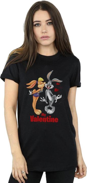 Actual product image Looney Tunes Womens/Ladies Bugs Bunny And Lola Valentine's Day Cotton Boyfriend T-Shirt (L)