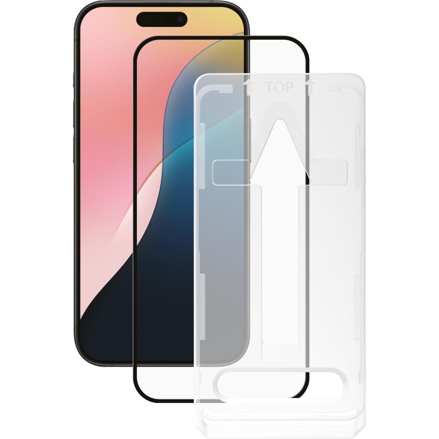 Thumbnail - Vivanco 2.5D FullScreen Displayschutzglas fur iPhone 16/15 Applikator Installation (1 Stück, Apple iPhone 16), Smartphon...