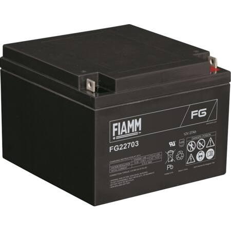 Actec Fiamm bly akkumularor 12v/27Ah. Med pol Flag Ø 5.5mm (Fladjern med hul igennem) - (LxBxH) 166x (1 Stk., Gerätespez...