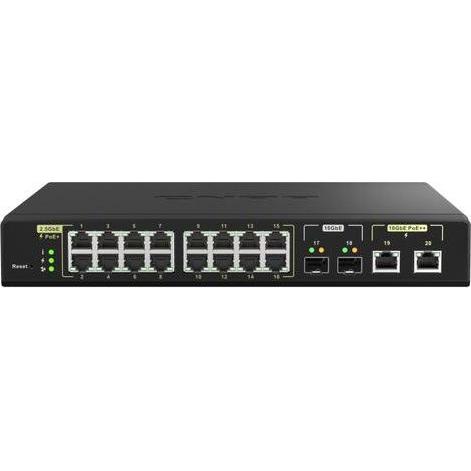 QNAP QSW-M2116P-2T2S - Switch - managed - 16 x 100/1000/2.5G (PoE+) + 2 x 10 Gigabit SFP+ + 2 x 100/