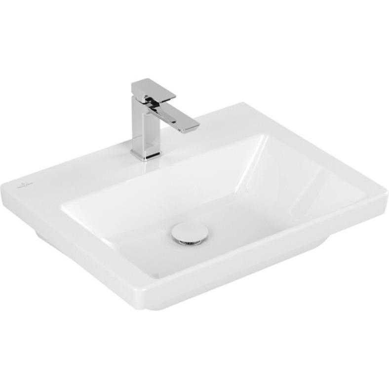 Villeroy & Boch, Waschbecken, V&B Schrankwaschtisch SUBWAY 3.0 600x470mm o ÜL m HL geschliffen we C+ (470 mm, 600 mm)