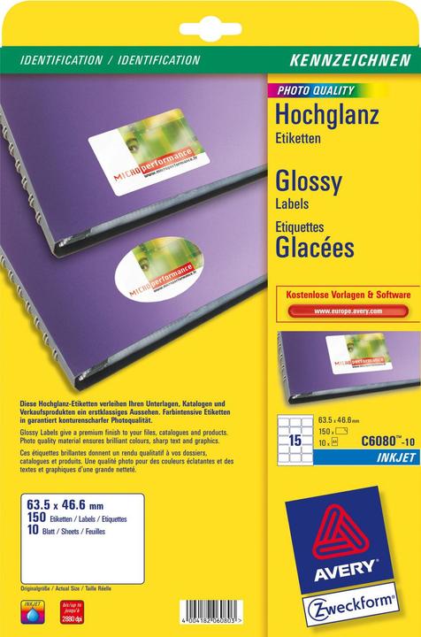 Produktbild Avery Glänzende Etiketten