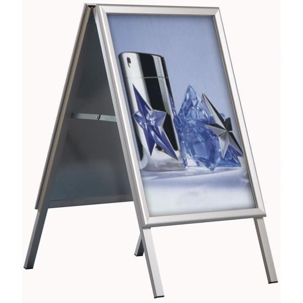 Thumbnail - Update Displays, Prospektständer, Kundenstopper Outdoor wasserfest 32mm Gehrung 500x700mm silber (500 x 700 mm)