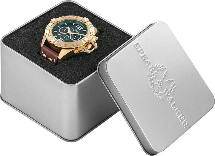 Produktbild Spears & Walker Quarzuhr Varus II Echtleder Braun - 34112 (Chronograph, 49 mm)