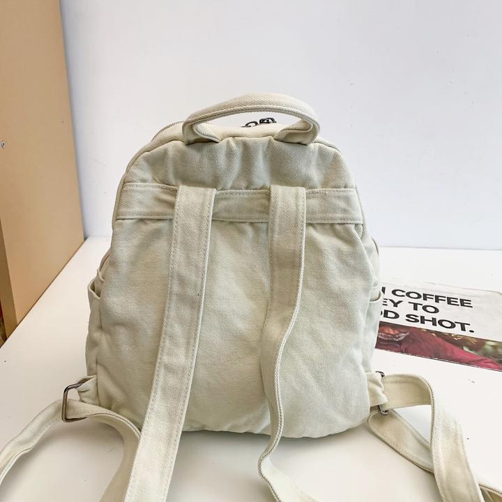 Produktbild Only-Bags.Store Casual Rucksack, geeignet für High School und College-Studenten, solide Farbe Canvas Rucksack