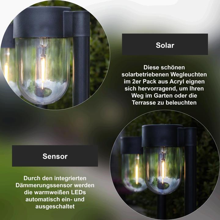 Actual product image Star Trading Solar Bollard 2 Pack Cupola (IP44)
