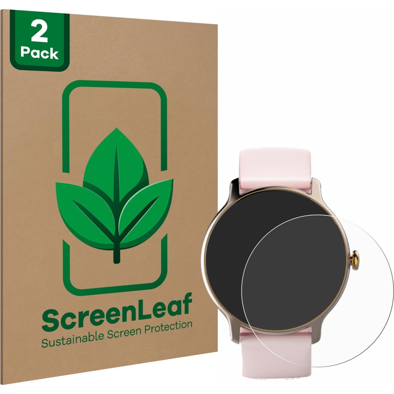 ScreenLeaf Schutzfolie nachhaltiger Displayschutz Displayschutzfolie Folie Klar Transparent, Smartwatch Schutzfolie, Tra...