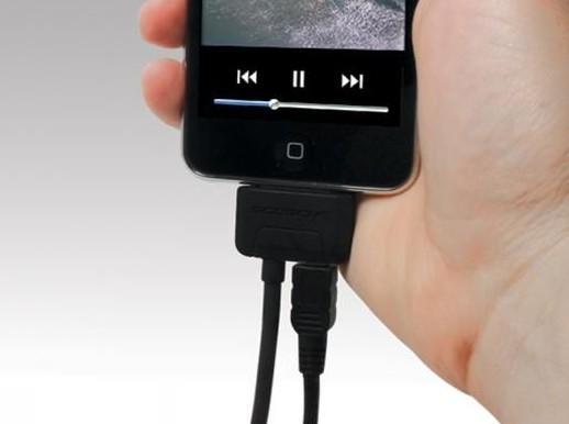 Actual product image Scosche sneakPEEK RCA Composite Audio/ Video Cable for iPad/iPhone /iPod touch Black (0.21 m, Cinch)