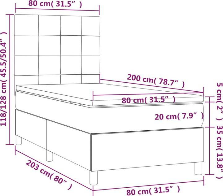 Produktbild vidaXL Boxspringbett (80 x 200 cm)