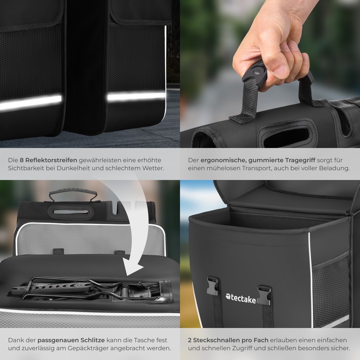 Produktbild tectake Fahrradtasche (35 l, Gepäckträgertasche)