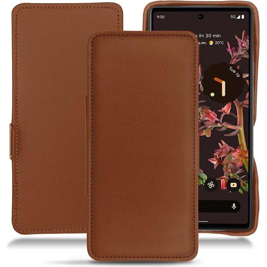 Noreve Lederschutzhülle horizontal (Google Pixel 6), Smartphone Hülle, Braun