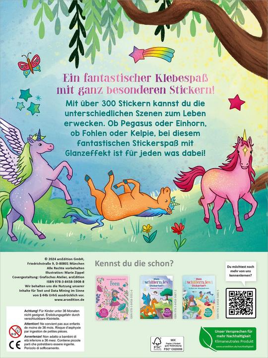 Produktbild Mein schillerndes Stickerheft – Zauberhafte Einhornwelt
