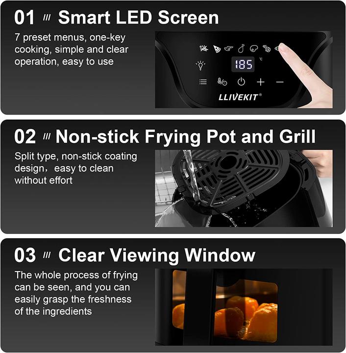 Immagine prodotto Llivekit Friggitrice ad aria calda 5 L