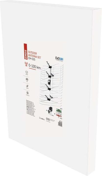 Produktbild Emos Aussenantenne EM-025, 0-100 km, DVB-T2, DAB, LTE/4G Filter (DVB-T / -T2)