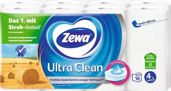 Image du produit Zewa Papier hygiénique Ultra Clean 4 plis 16 rouleaux (16 pcs)