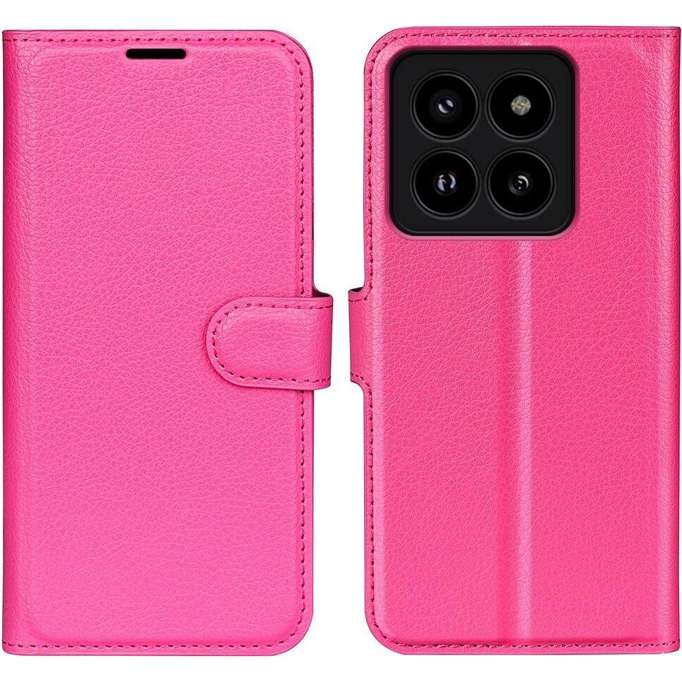 Cover-Discount Xiaomi 14 Pro - Leder Etui Hülle pink (Xiaomi 14 Pro), Smartphone Hülle, Pink