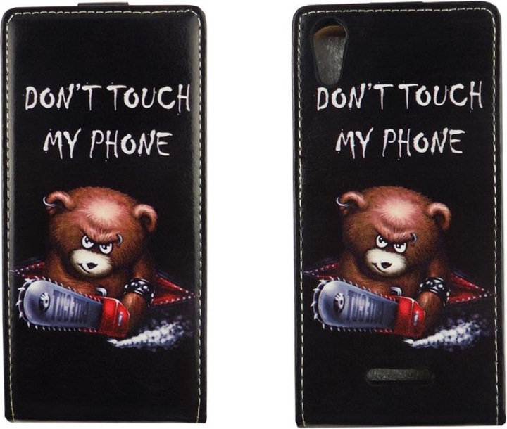 Produktbild König Design Wiko Lenny 4 Handyhülle Schutzcase Bär mit Kettensäge Tasche Flip Cover Etuis (Wiko Lenny 4)