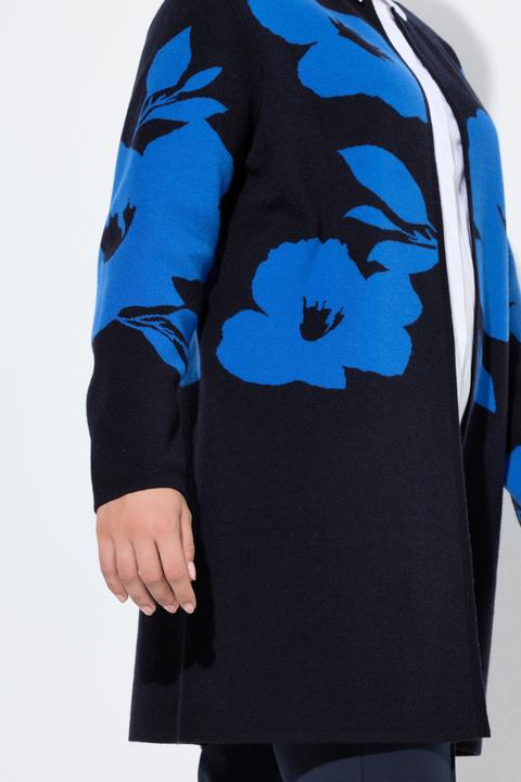 Produktbild Ulla Popken Strickjacke, Blüten, Doucleface, Rundhals, Langarm (60)