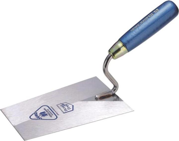 Actual product image Jung Henkelmann Bricklayer's trowel length 160 mm width 115 mm with beech handle, swan neck stainless steel (11.50 cm)