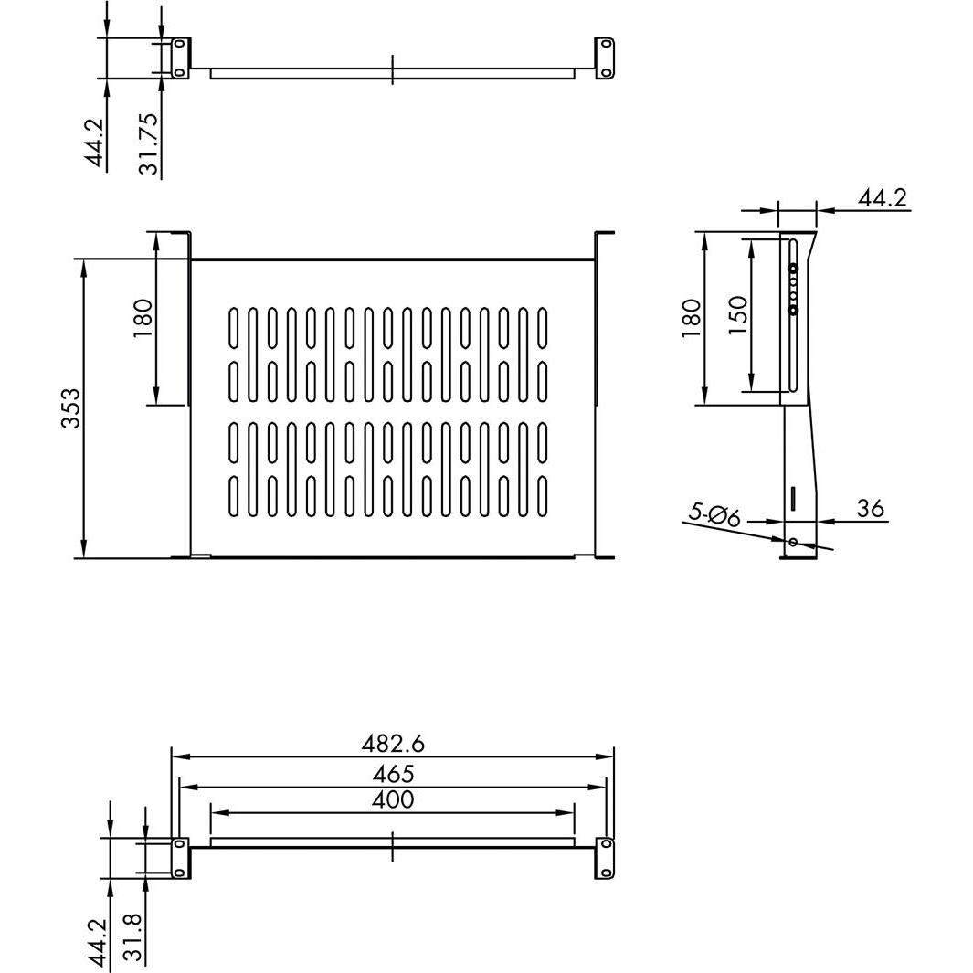 Thumbnail - Value 19"-Geräteträger, Serverschrank Zubehör, Schwarz