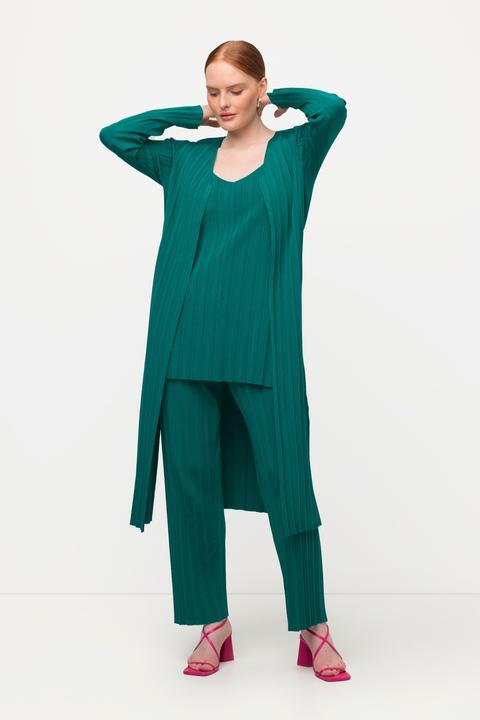 Actual product image Ulla Popken Open Form Ribbed Knit Cardigan Sweater (46, 48)