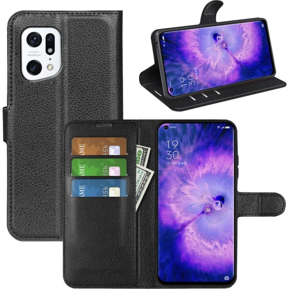 Screenguard Oppo Find X5 Leather Guard Lederhülle (Oppo Find X5), Smartphone Hülle, Schwarz