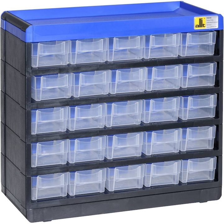 Produktbild eurokraft pro Kleinteilemagazin VARIOPLUS PRO, HxBxT 285x300x135, 25 Schubladen, 25 Trennstege (13.50 cm, 28.50 cm)