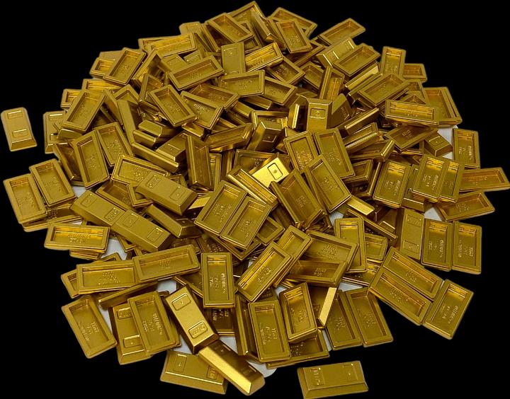 Actual product image LEGO 1x2 Gold Bar Metallic Gold - 6294492 NEW! Quantity 10x (6294492, LEGO Classic)