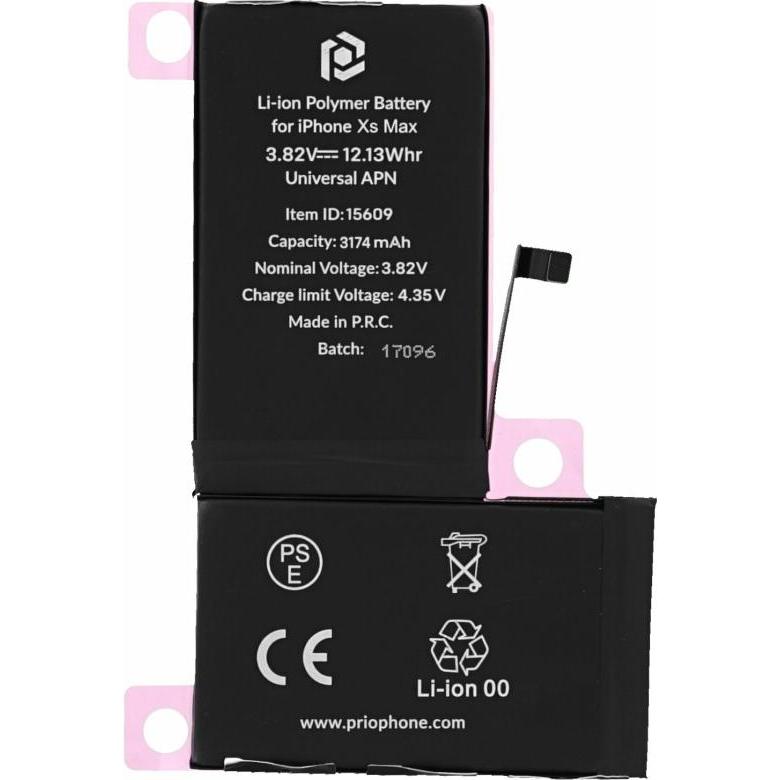 prio Batteria per Apple iPhone XS Max (APN universale) (Accumulatore di carica elettrica, Apple iPhone XS Max), Pezzi di ricambio per dispositivi mobi
