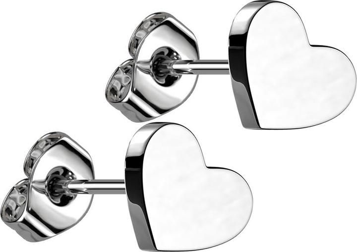 Actual product image Star Piercing Threadless stud earrings silver heart silver (Titanium, without brass)