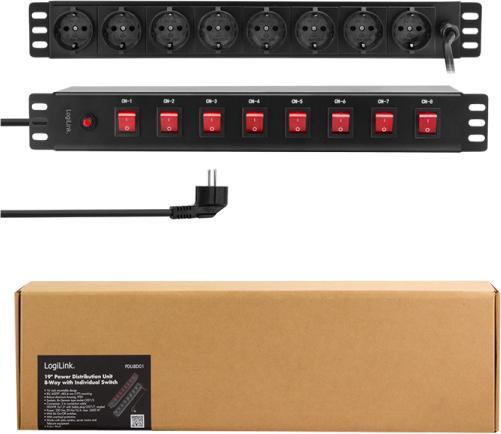 Productafbeelding LogiLink Stopcontact (8 x, CEE, 2 m)