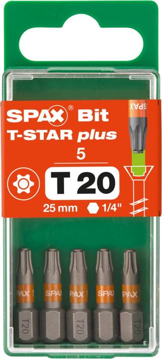 Actual product image Spax BIT T-STAR PLUS T20 25mm S (Hexagon socket TX)