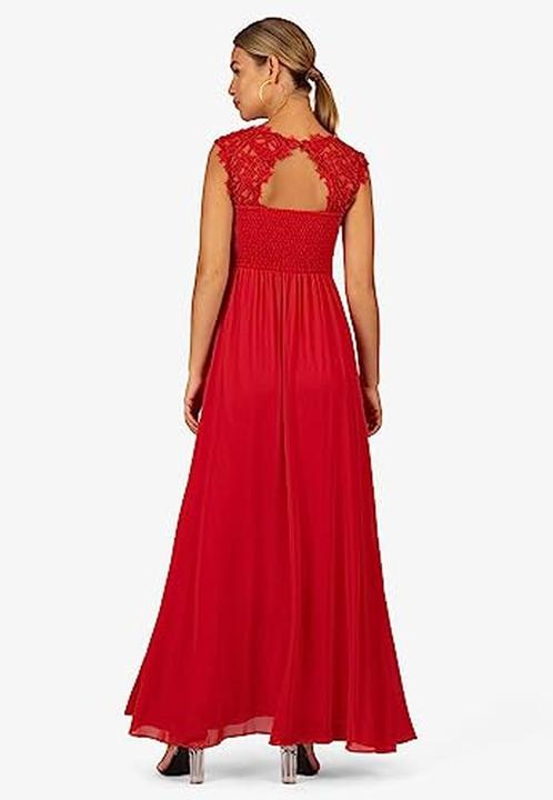 Image du produit Kraimod Robe en chiffon fluide avec satin, détail mesh et dentelle, dos ajouré et froncé (34)