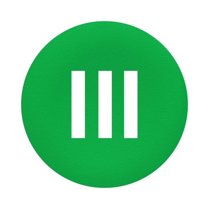 Actual product image Schneider Electric Button plate green III in white for flush 30mm