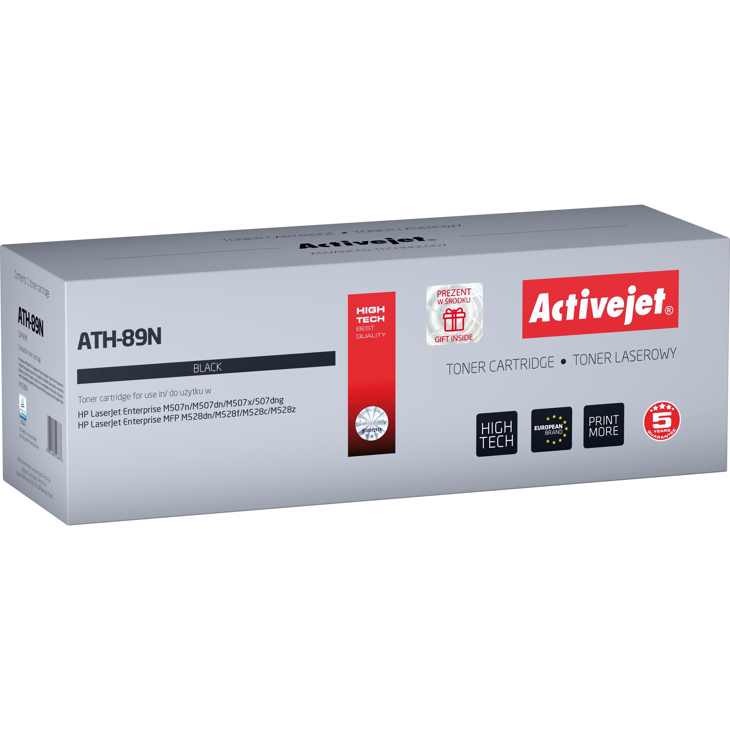 Activejet, Toner, ATH-89N Tonerkartusche (Ersatz für HP CF289A Höchste 5000 pages schwarz) - with chip (B)