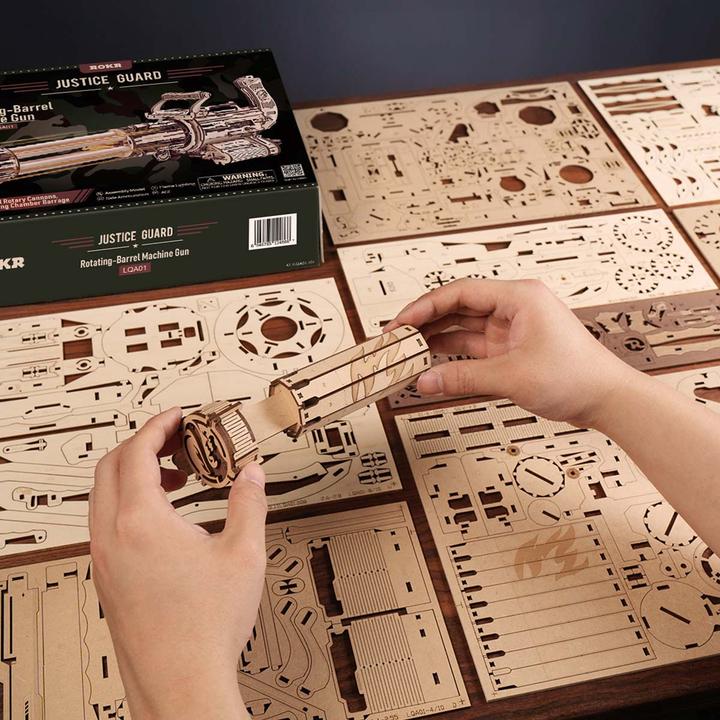 Produktbild Robotime Bausatz Rotating-Barrel Machine Gun