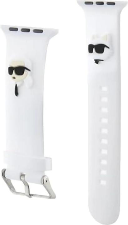 Immagine prodotto Karl Lagerfeld Pasek KLAWLSLKCNH Apple Watch 42/44/45mm biały/cinturino bianco 3D Rubber Karl&Choupette H (Materiale sintetico, Silicone)