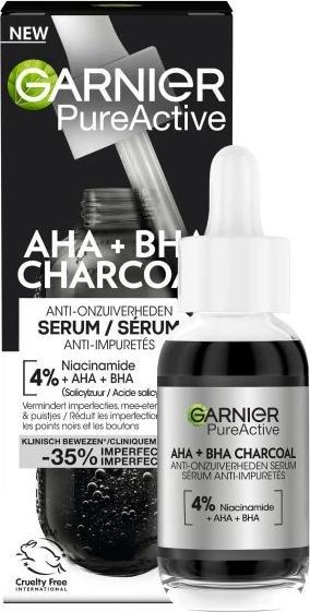 Image du produit Garnier Pure Active Aha + Bha Charcoal Serum (30 ml)