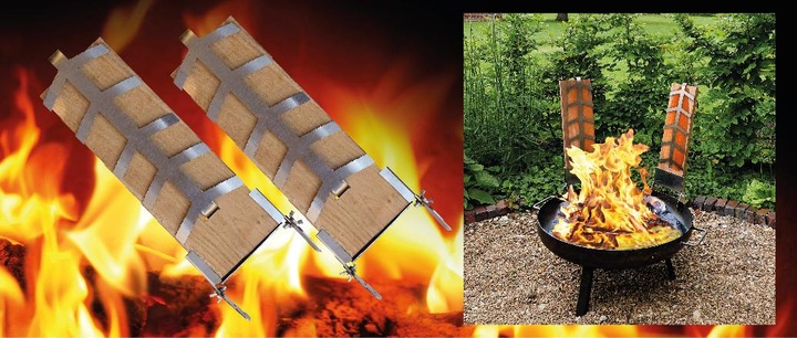 Actual product image Jürgen Westerholt 2-piece set for preparing flame salmon on your barbecue. (2.56 kg)