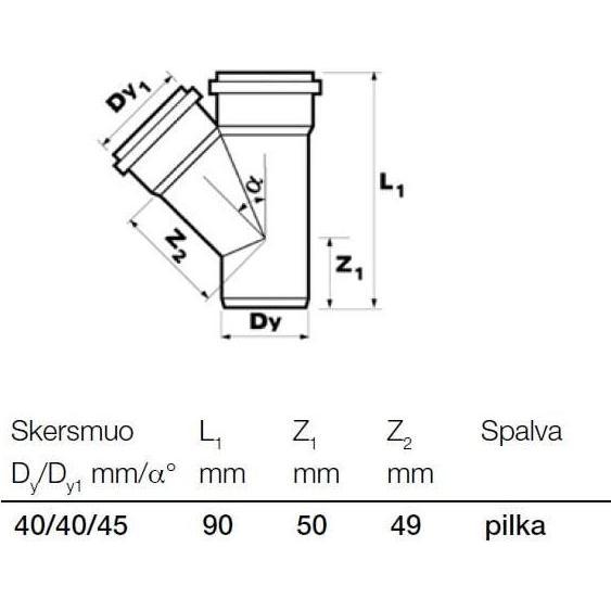 Thumbnail - Wavin, Zubehör Sanitärinstallation, T-JOINT OSTENDORF DN40/40-45