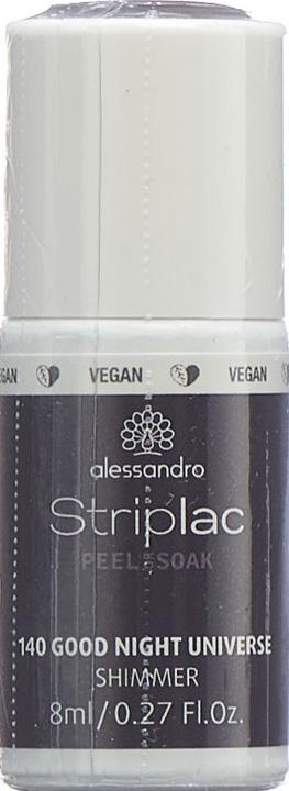 Actual product image Alessandro Striplac Peel or Soak Good Night Universe 8 ml (Glitter, Grey, Black, Peelable nail polish)